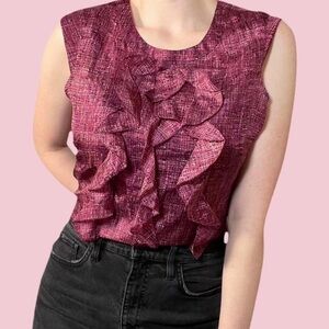 New Without Tags 100% Silk Ann Taylor Ruffle Silk Blouse
